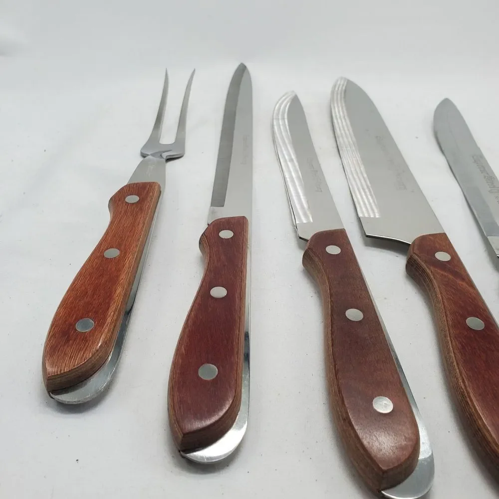 Vintage Emperor Steel‎ Knife Set Lot 7 Made Japan Household Stainless MCM Knives